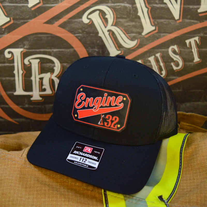 Fire department hat showcasing custom full color passport patch