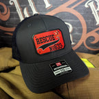 Firefighter hat with bold full color passport leather patch