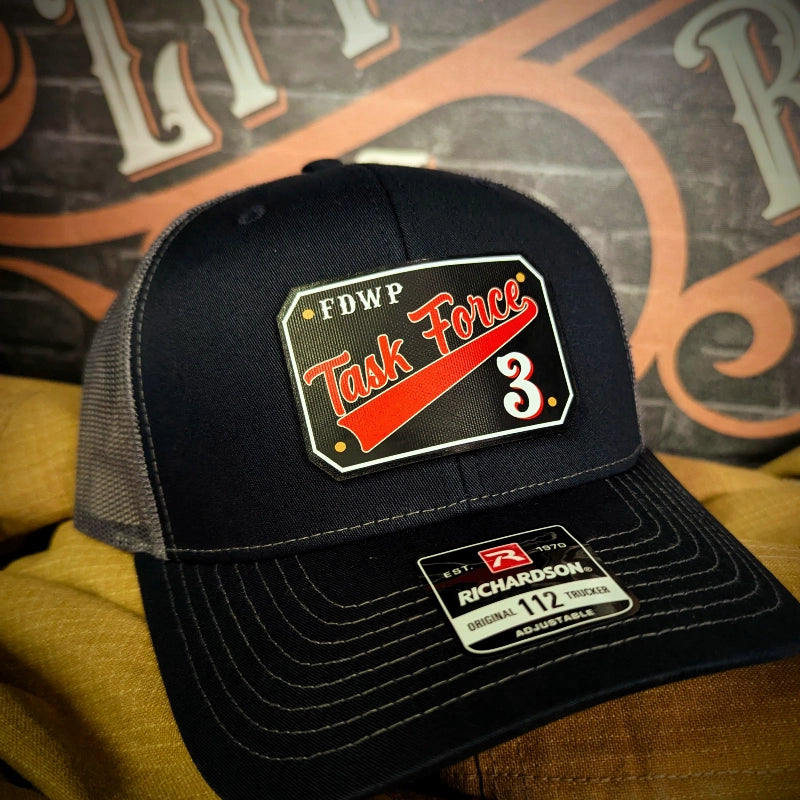 Fire department apparel hat featuring full color passport patch