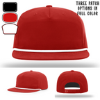 Firefighter hat showing three passport style patch examples