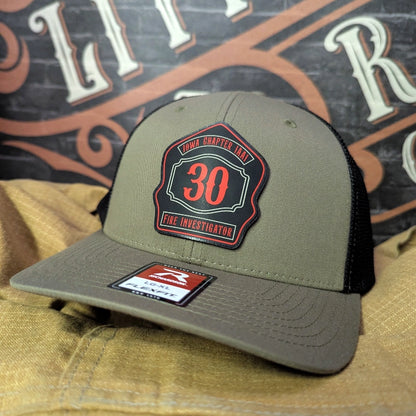 Custom firefighter station hat with shield patch in color