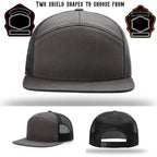Firefighter hat featuring two shield patch design shapes