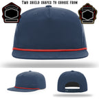 Station hat with two firefighter shield patch design samples