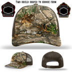 Firefighter hat with two firefighter shield patch variations
