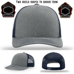 Firefighter hat with two custom shield patch designs