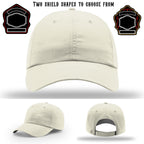 Firefighter hat showing two shield patch style examples