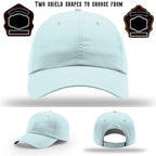 Custom firefighter hat displayed with two shield patch variations