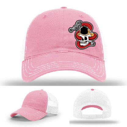 Get Hosed firefighter station hat with rugged leather patch front