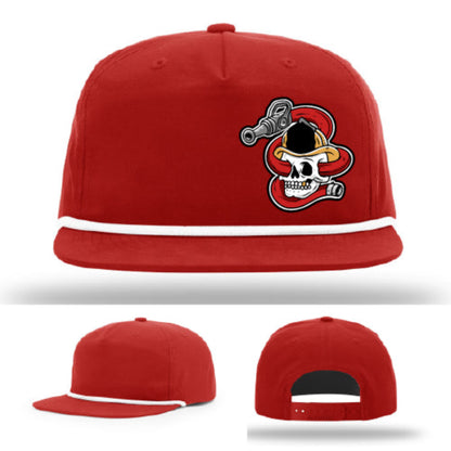 Get Hosed firefighter hat full grain leather patch with bold artwork