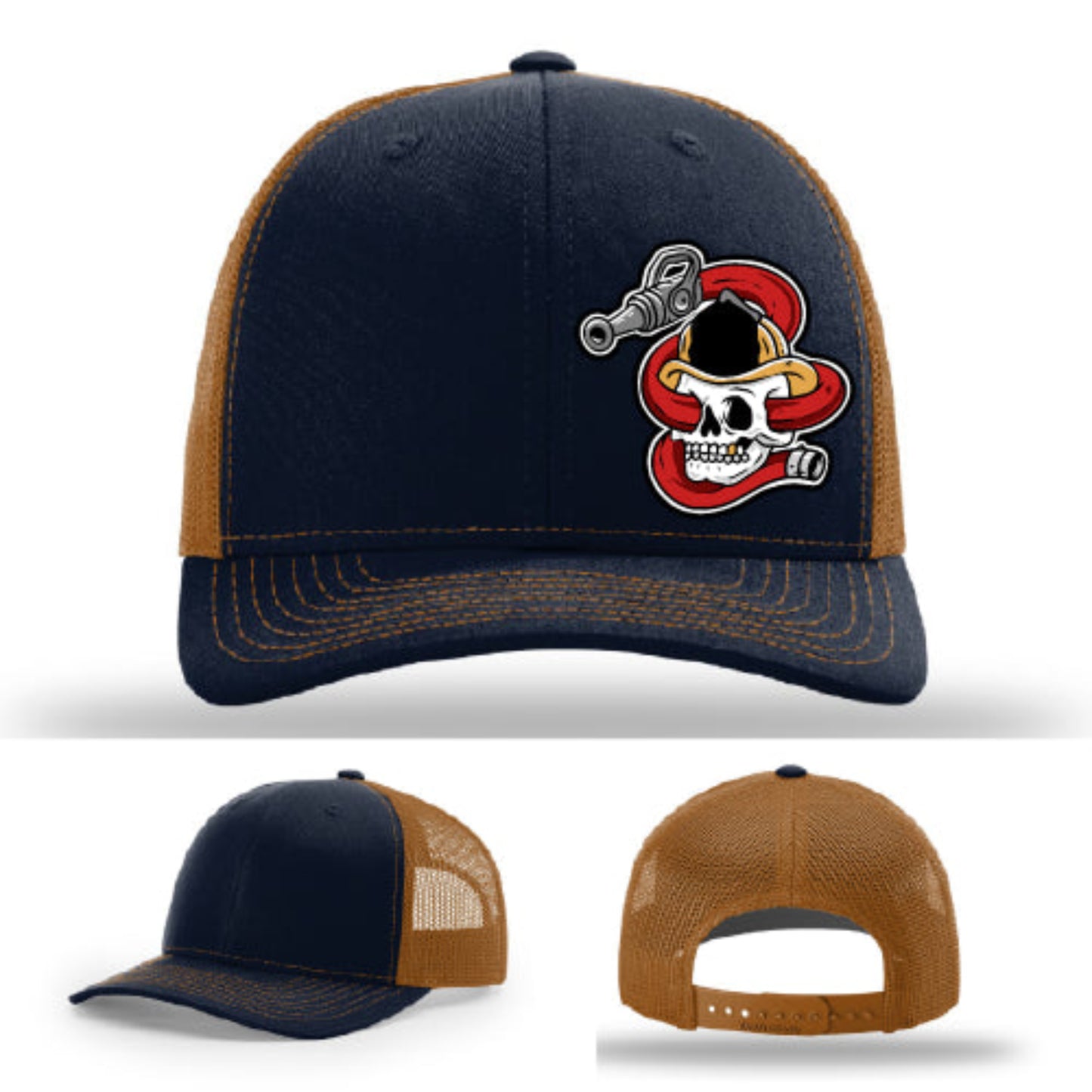 Get Hosed firefighter hat breathable mesh design with leather patch skull