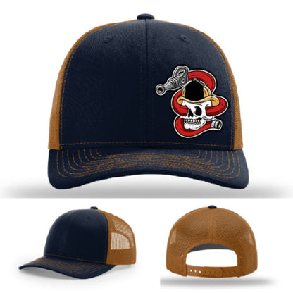 Get Hosed firefighter hat breathable mesh design with leather patch skull