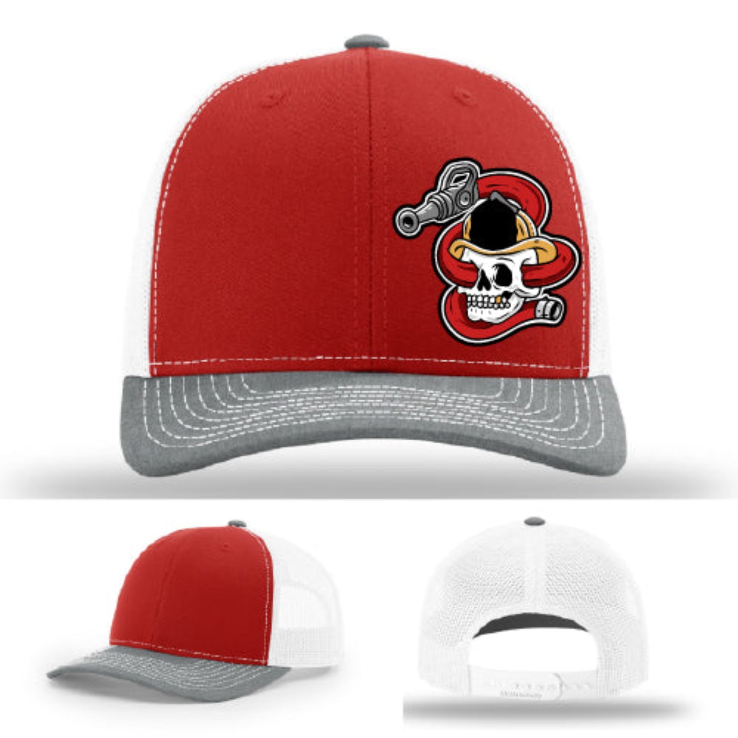 Leather patch firefighter hat rugged build with Richardson crown design