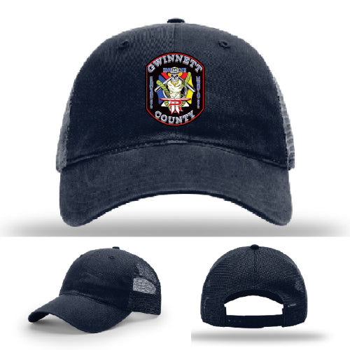 gwinnett fire hat representing company 24 crew