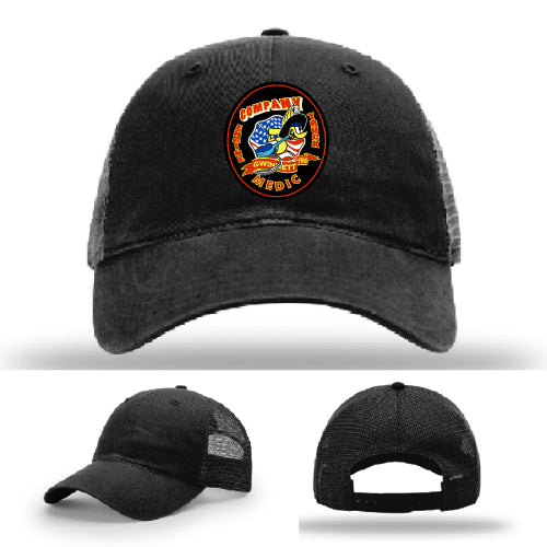 company 5 fire department hat leather patch design
