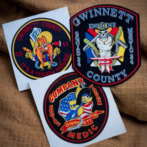 custom company stickers for gwinnett fire crews