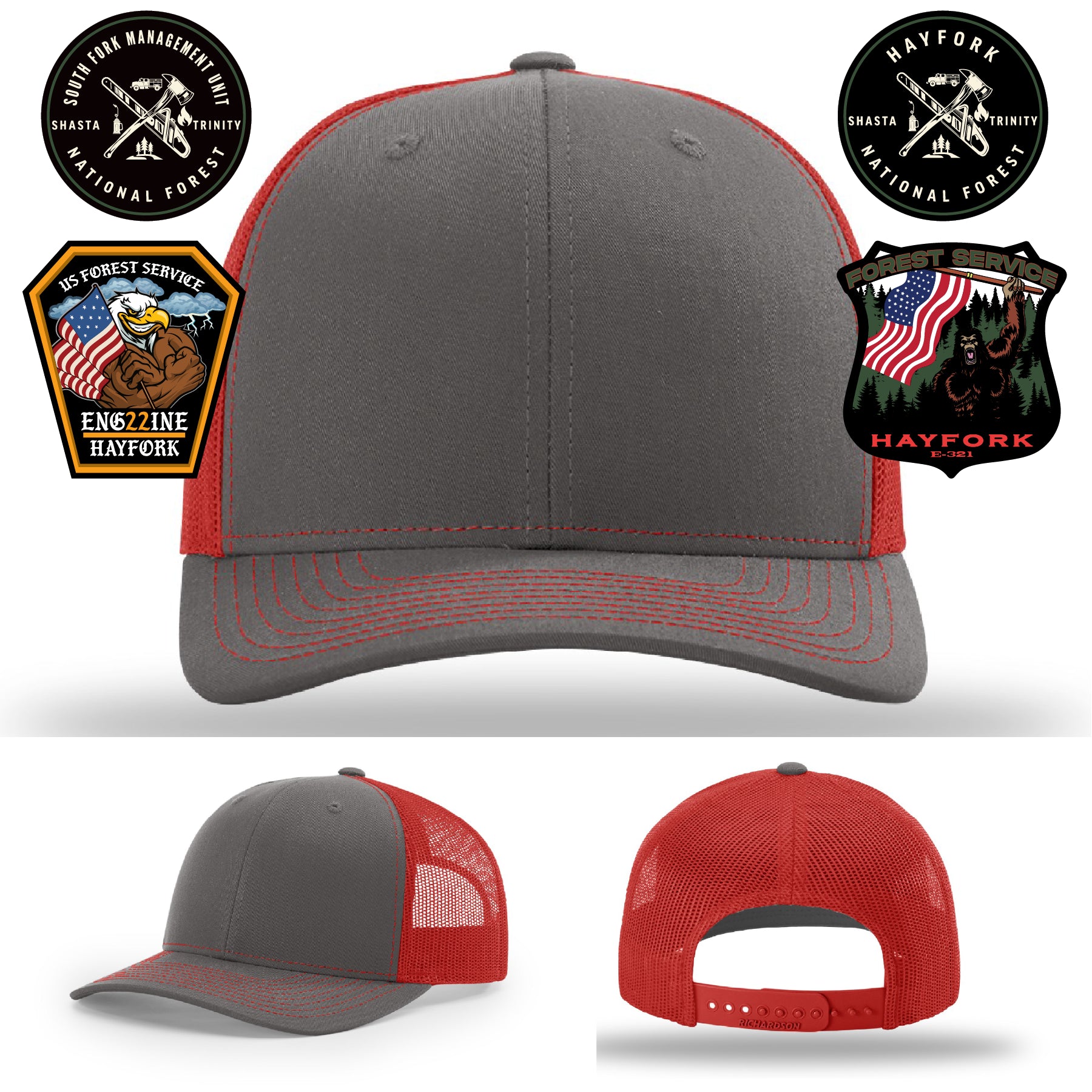 Engine 22 Hayfork firefighter leather patch hat rugged style
