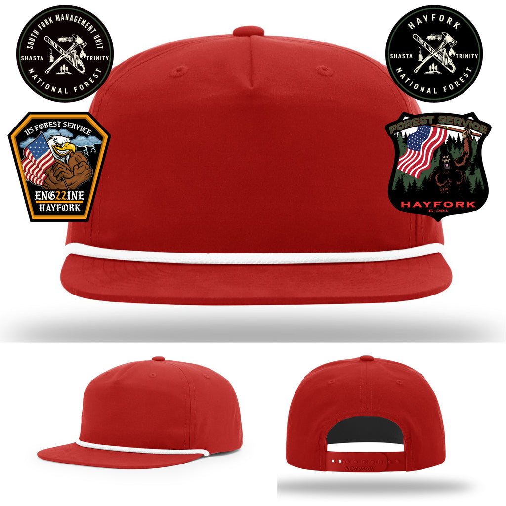 South Fork crew firefighter hat with handcrafted leather patch