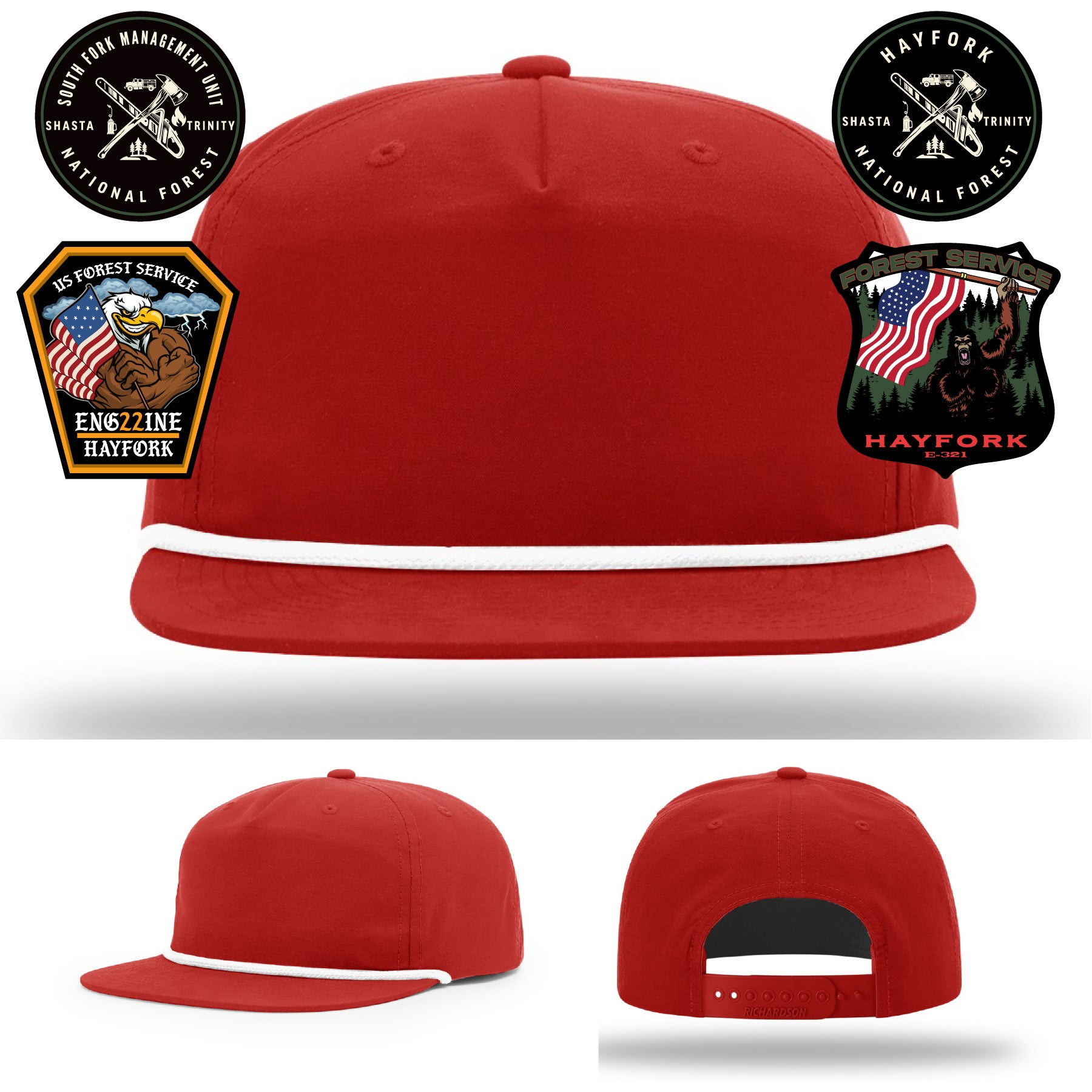 South Fork crew firefighter hat with handcrafted leather patch