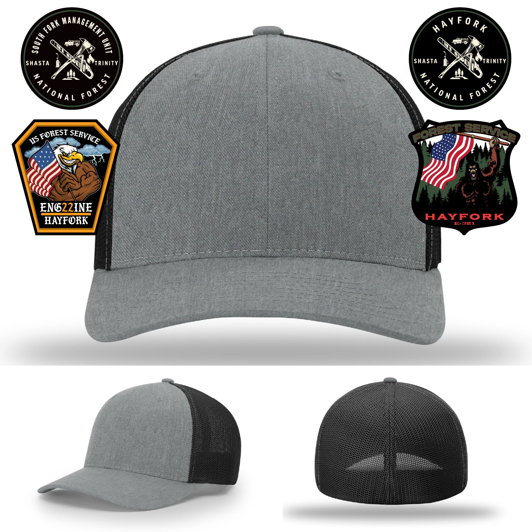 Engine 321 firefighter hat custom Hayfork leather patch