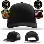 Custom Hayfork firefighter hat featuring Engine 321 leather patch