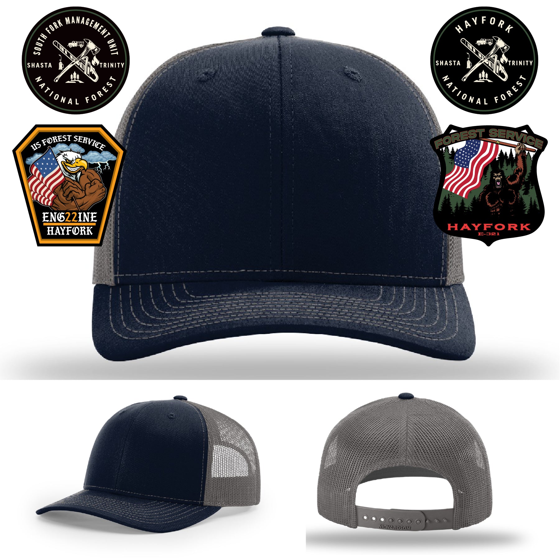 Hayfork National Forest firefighter hat with fire crew design