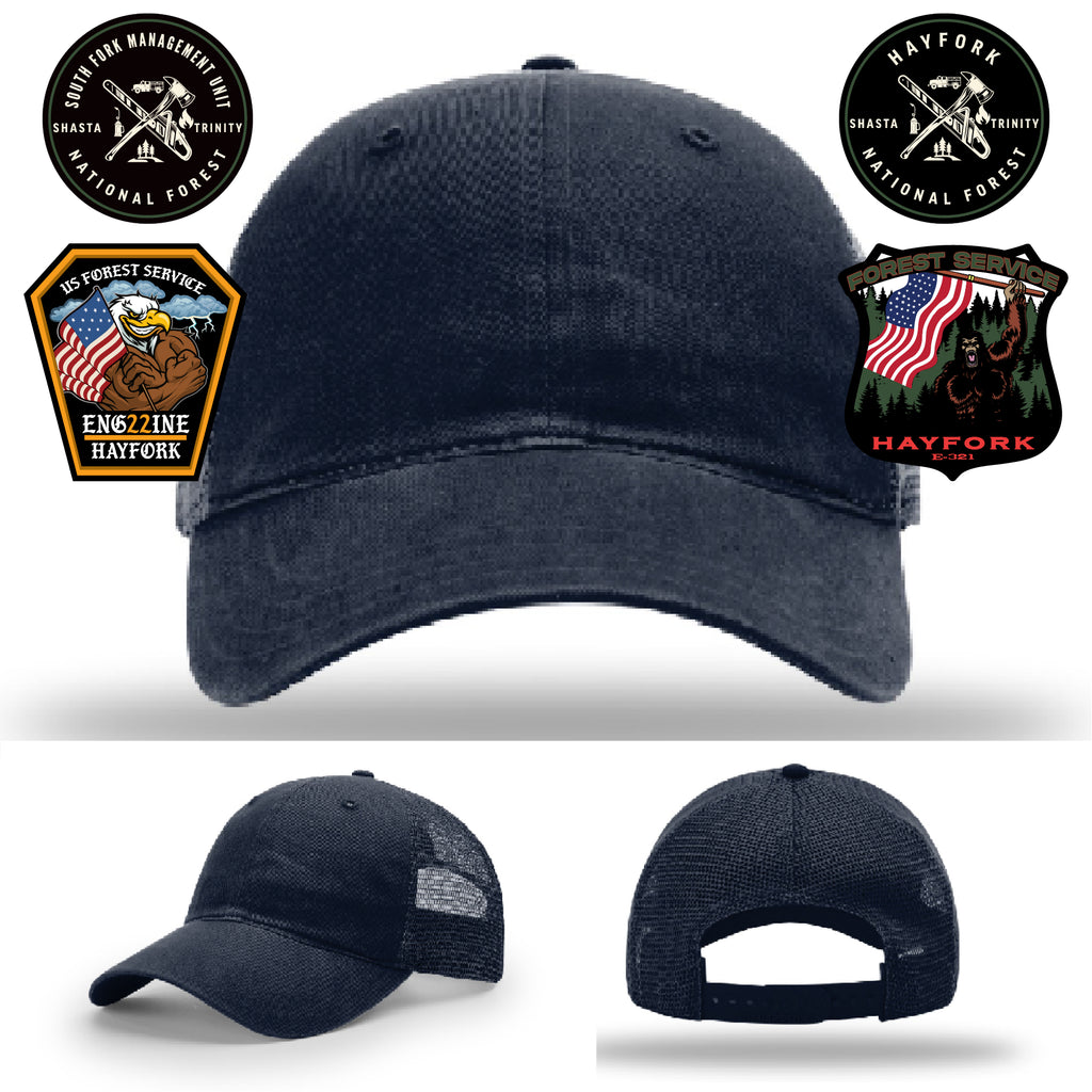 Custom Hayfork firefighter hat with Engine 321 department patch