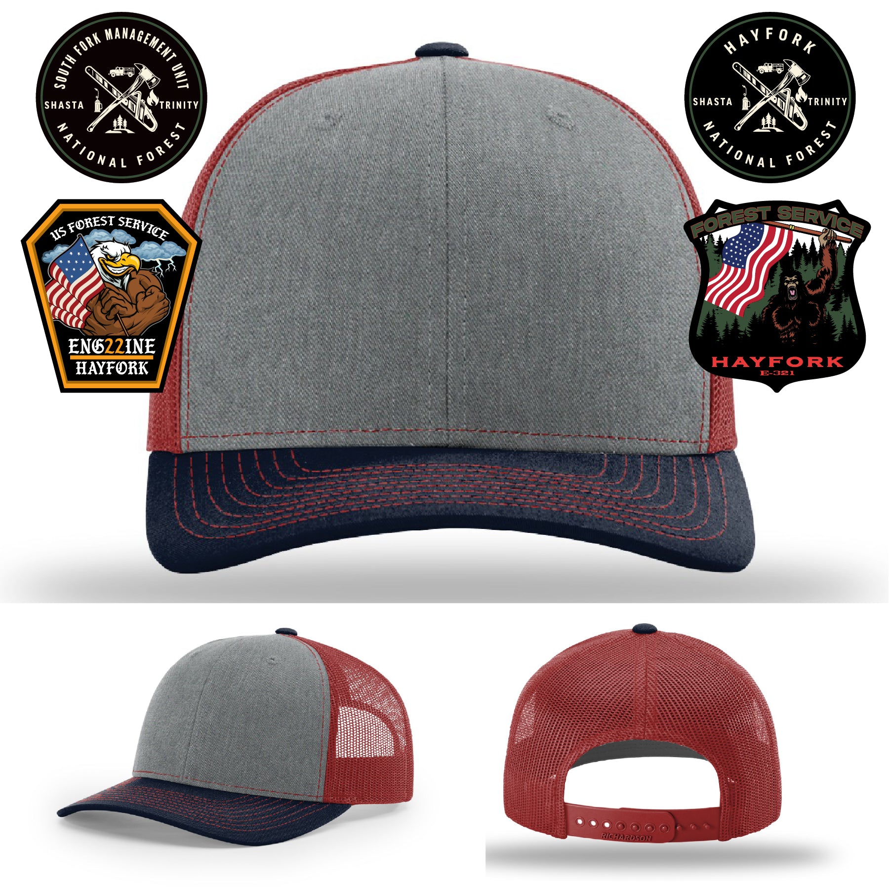 South Fork Hayfork firefighter hat with authentic leather patch