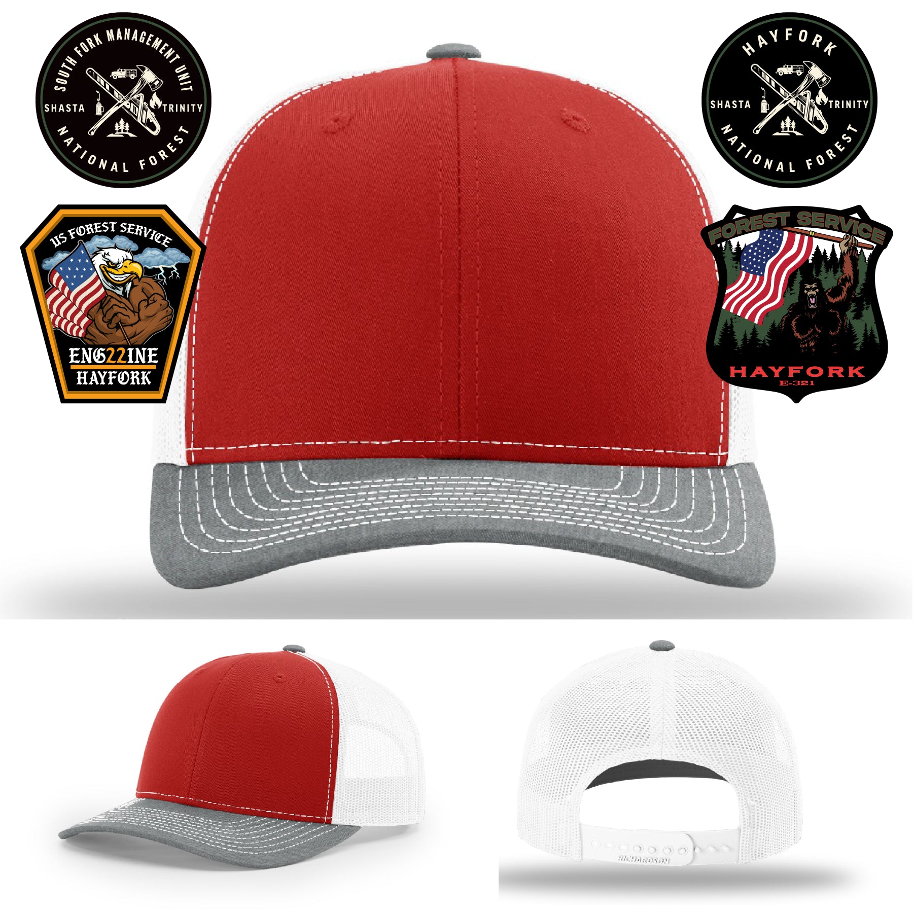 Engine 321 Hayfork firefighter hat crew pride leather patch