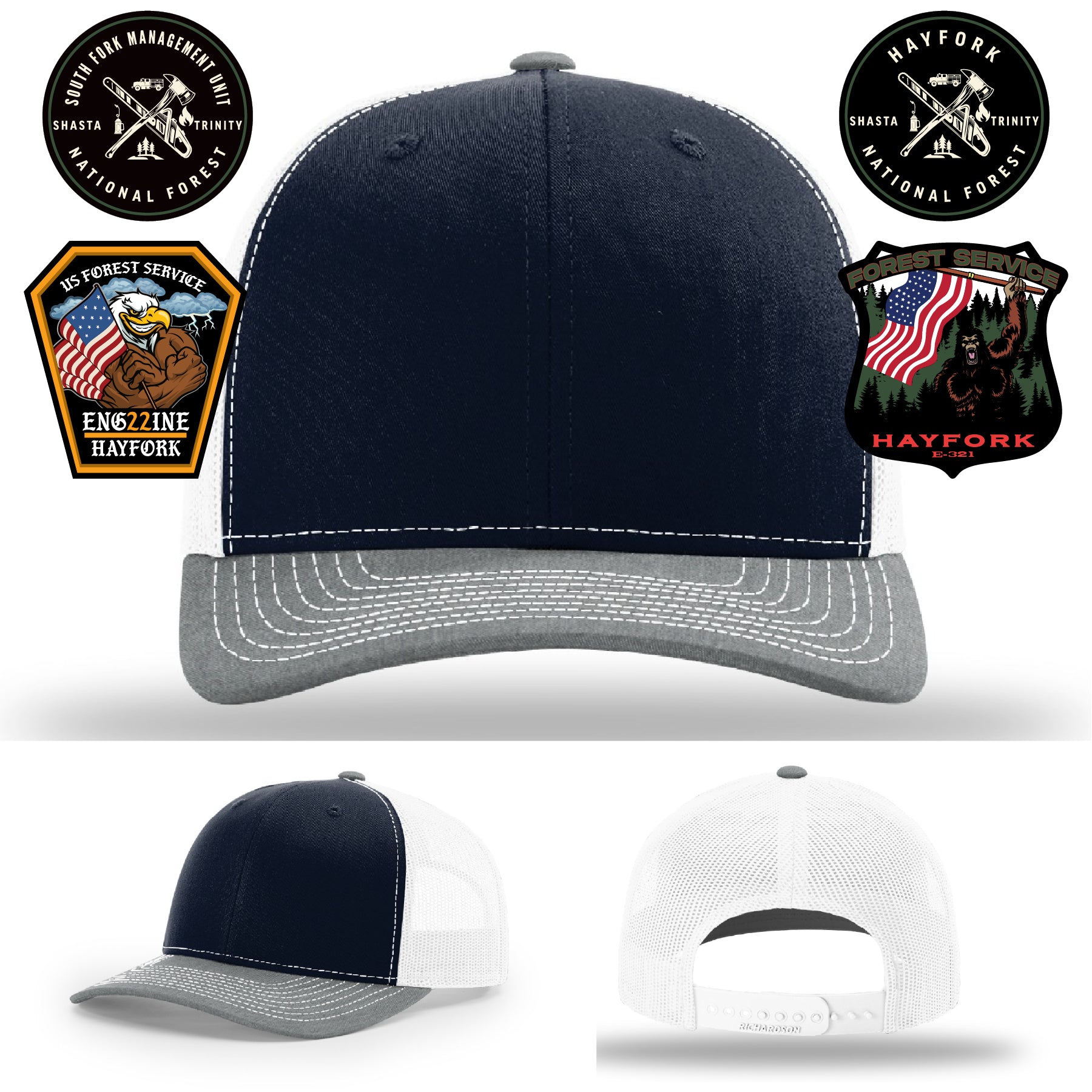 South Fork firefighter hat with Hayfork custom wildland patch