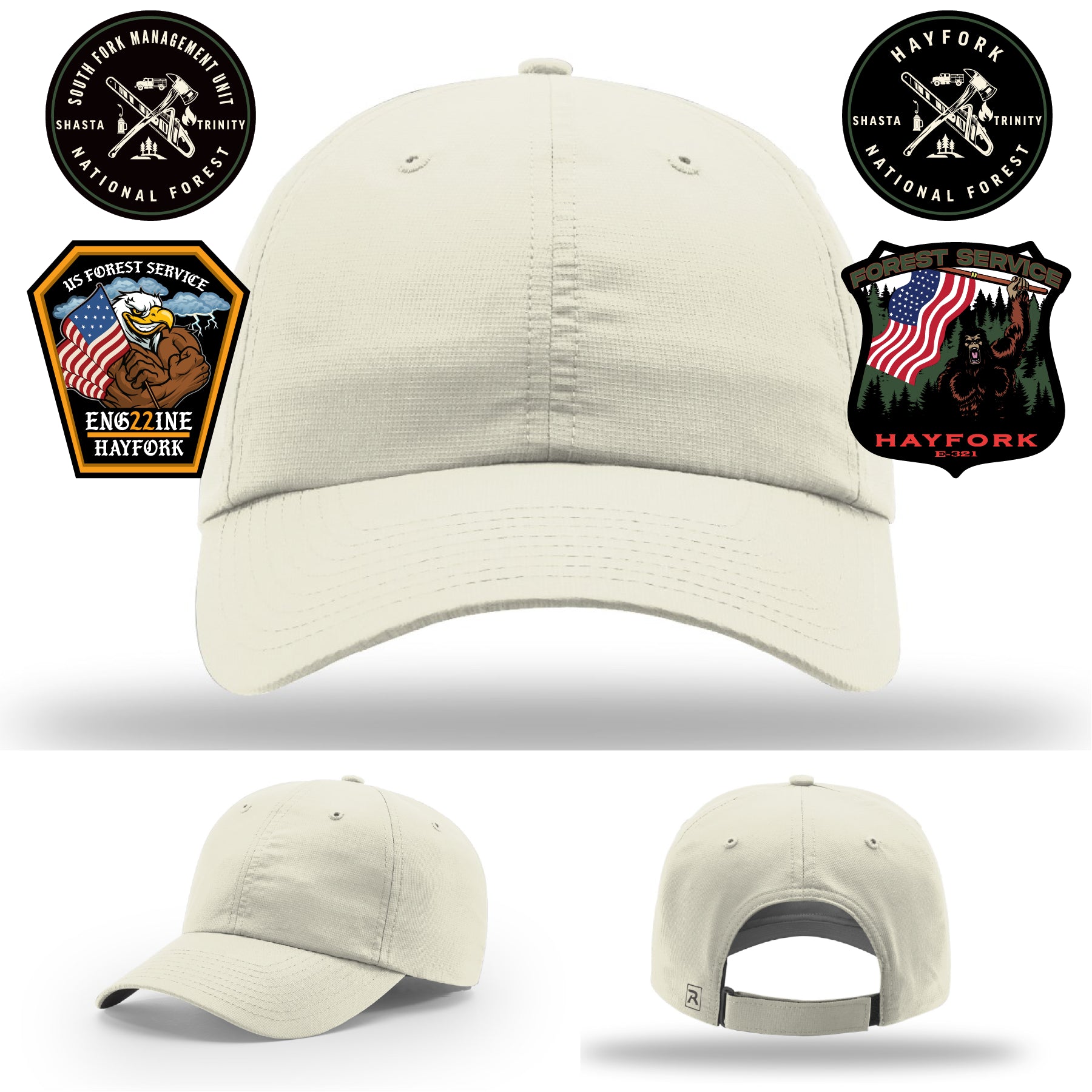 Hayfork firefighter hat honoring wildland crews with leather patch