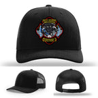 Custom Holly Springs Station 2 firefighter hat with leather patch