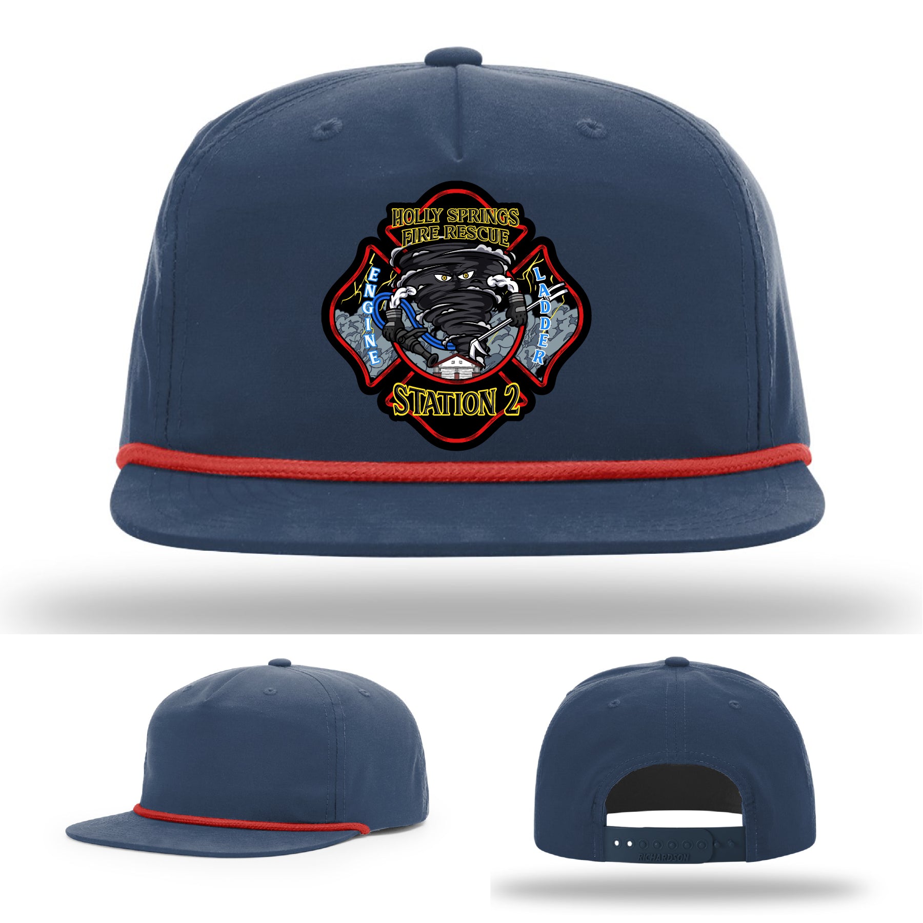 Custom leather patch cap for Holly Springs Station 2