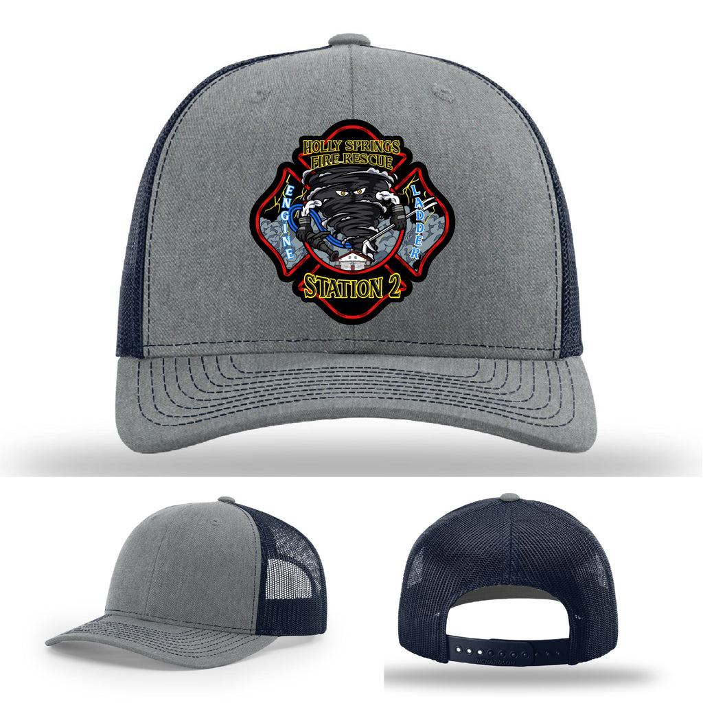 Fire department leather patch hat gallery view three