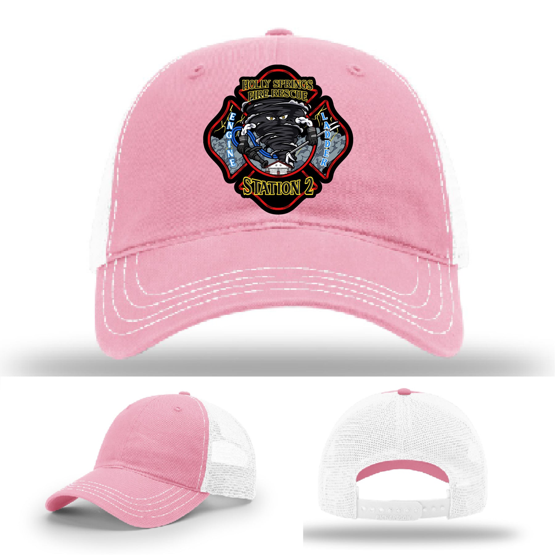 Custom department hat Holly Springs Station 2 leather