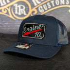Custom embroidered firefighter hat with bold stitching, structured fit, and premium Richardson snapback design