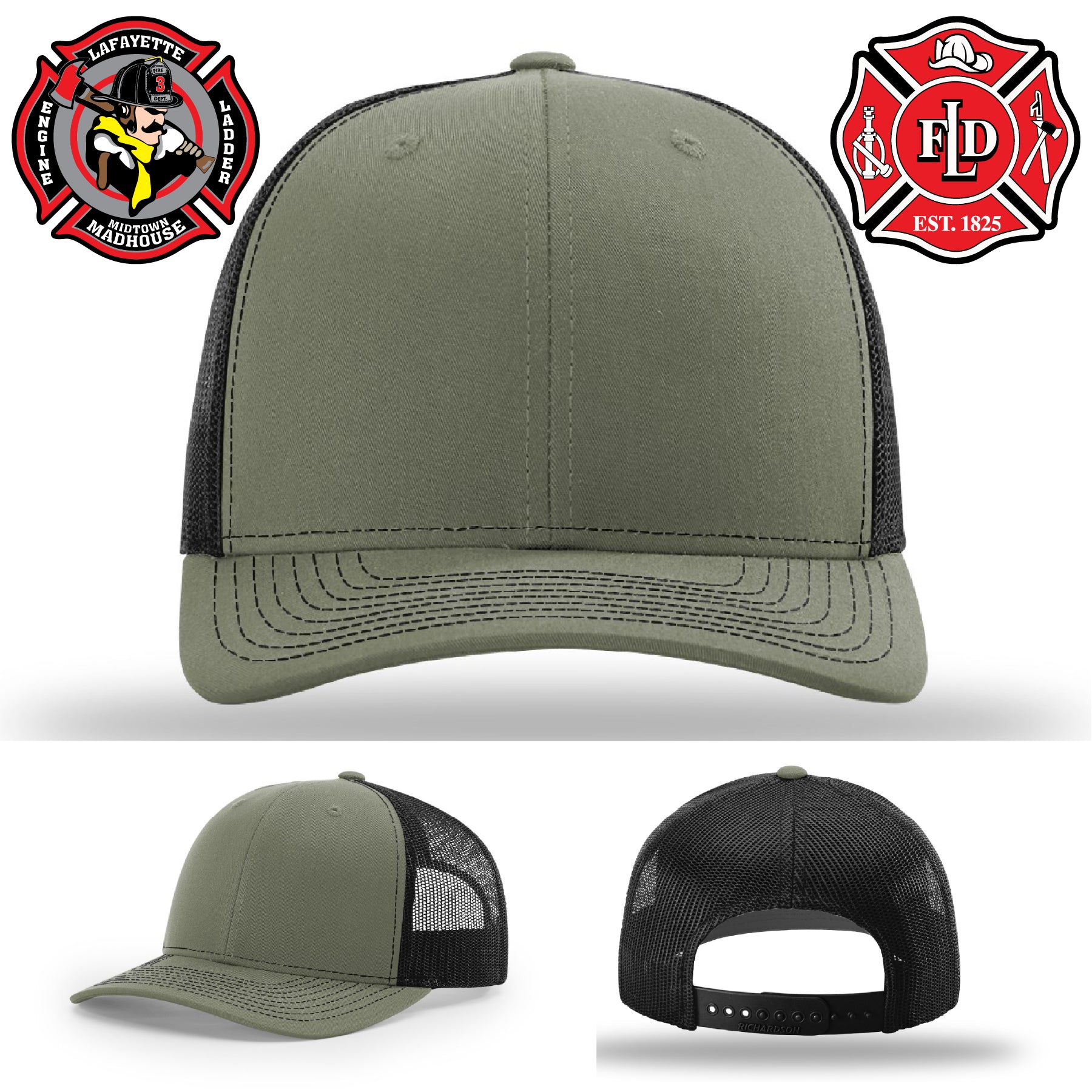 Custom firefighter hat showing Lafayette fire department pride