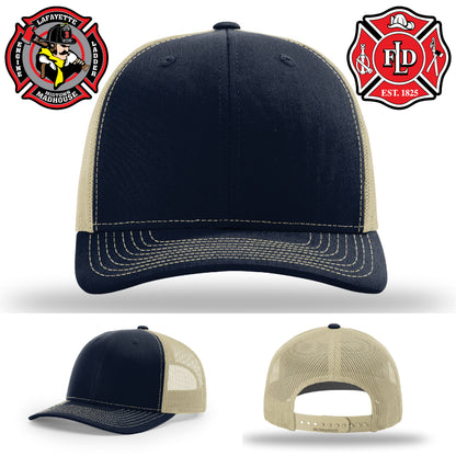 Lafayette firefighter hat built firehouse tough with leather patch