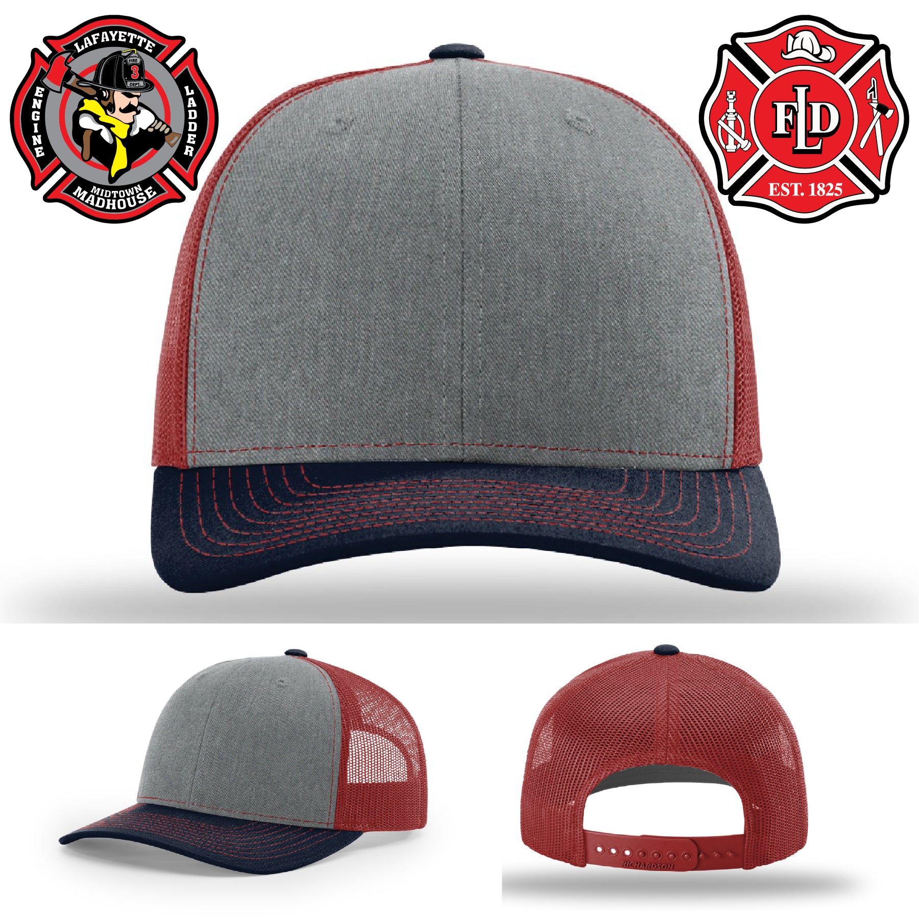 Lafayette firefighter hat crafted with durable engraved patch