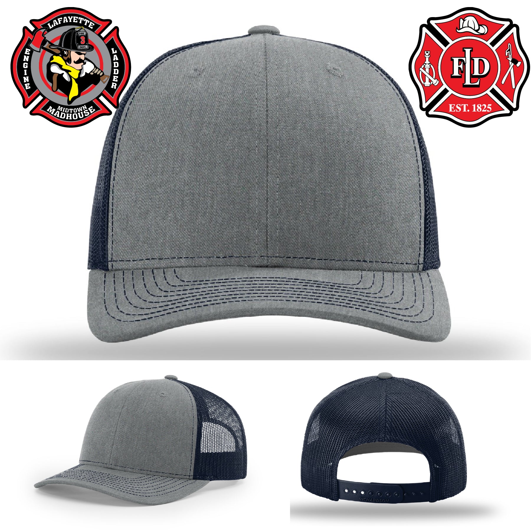 Custom Lafayette firefighter hat made for firehouse identity