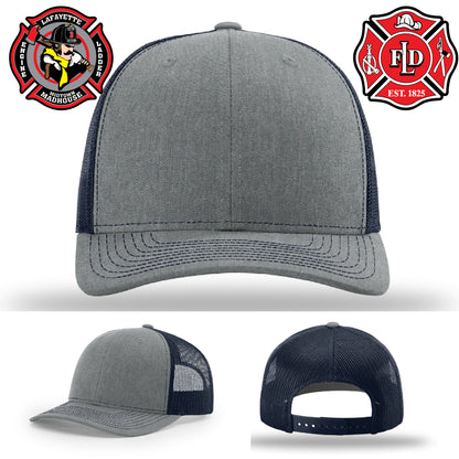 Custom Lafayette firefighter hat made for firehouse identity