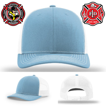 Custom Lafayette firefighter hat designed with full grain leather
