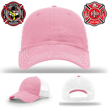 Lafayette firefighter hat crafted with engraved fire department design
