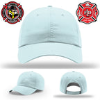 Custom Lafayette firefighter hat showcasing department leather patch