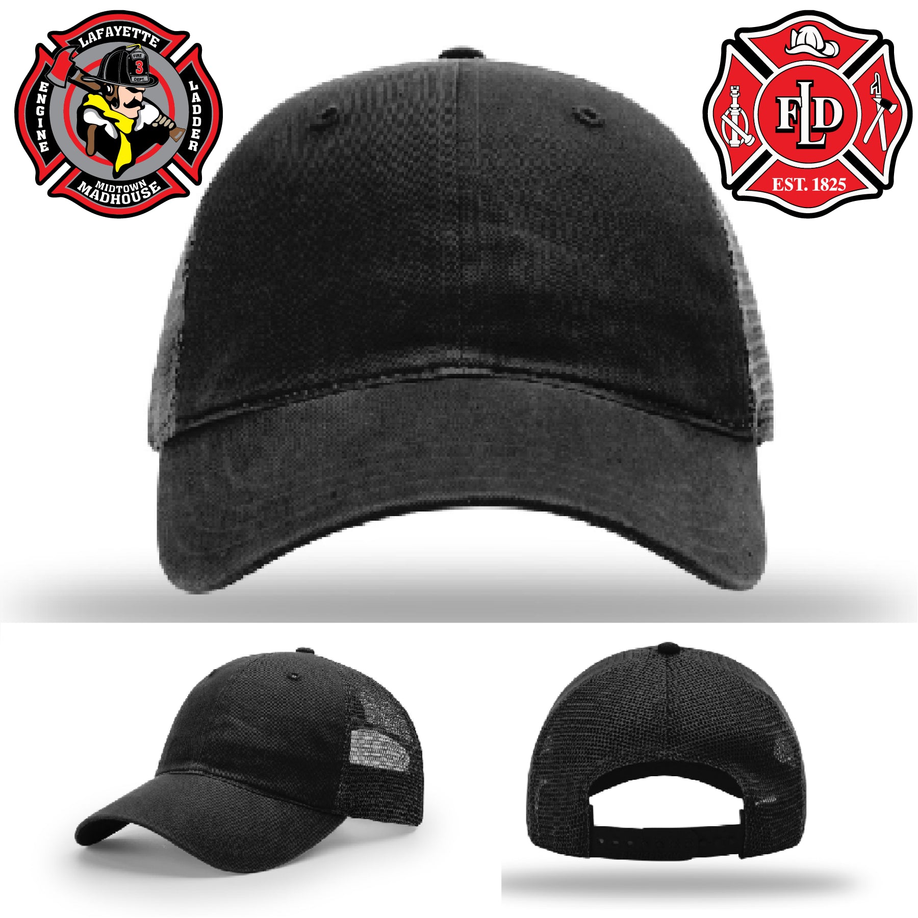 Lafayette firefighter hat with full grain leather department patch