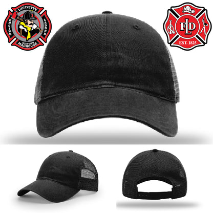 Lafayette firefighter hat with full grain leather department patch