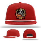 Leather firefighter patch hat for Lake County Station 82