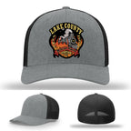 Custom firefighter leather patch hat for Station 82 crew