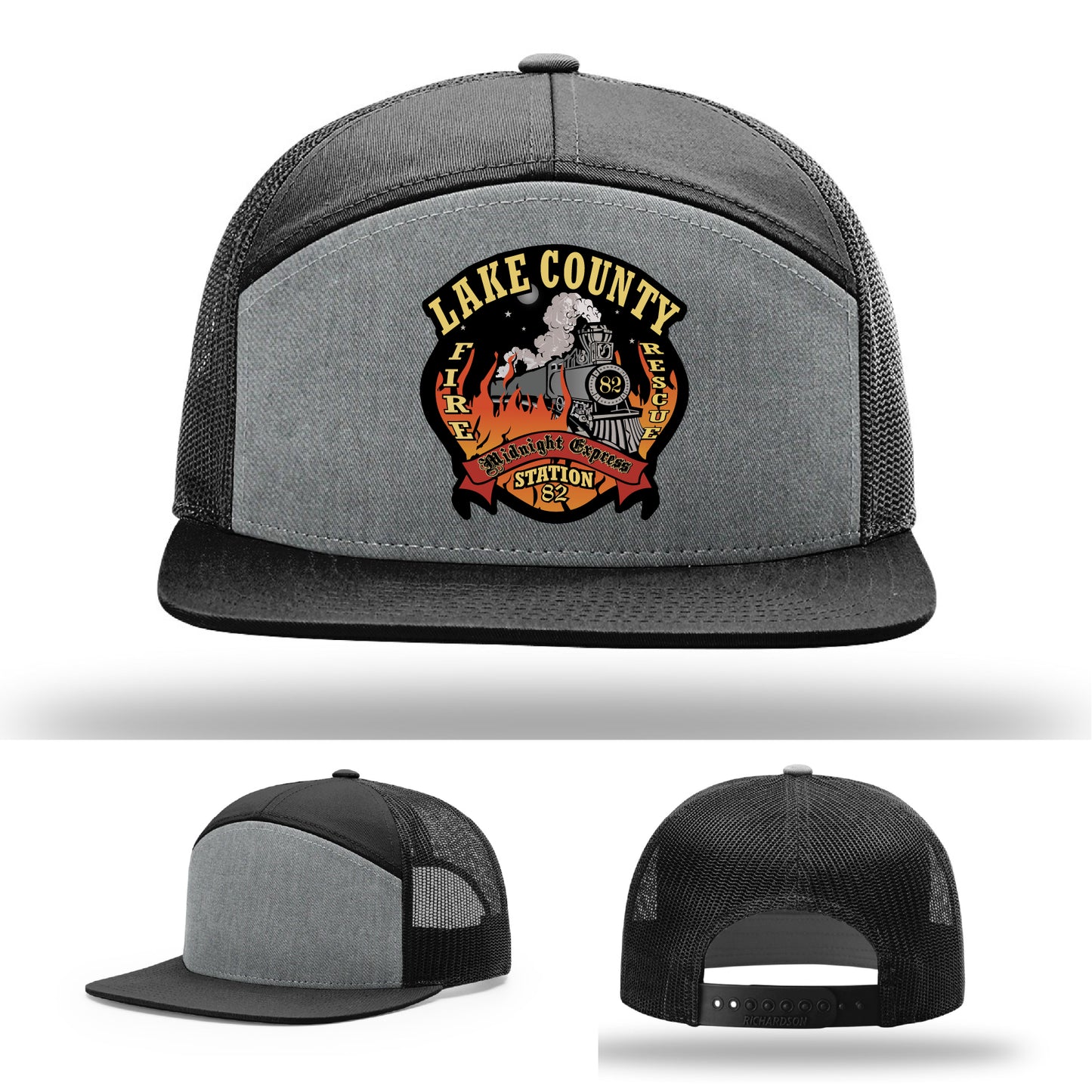 Lake County Station 82 hat with detailed leather patch