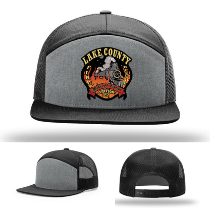 Lake County Station 82 hat with detailed leather patch