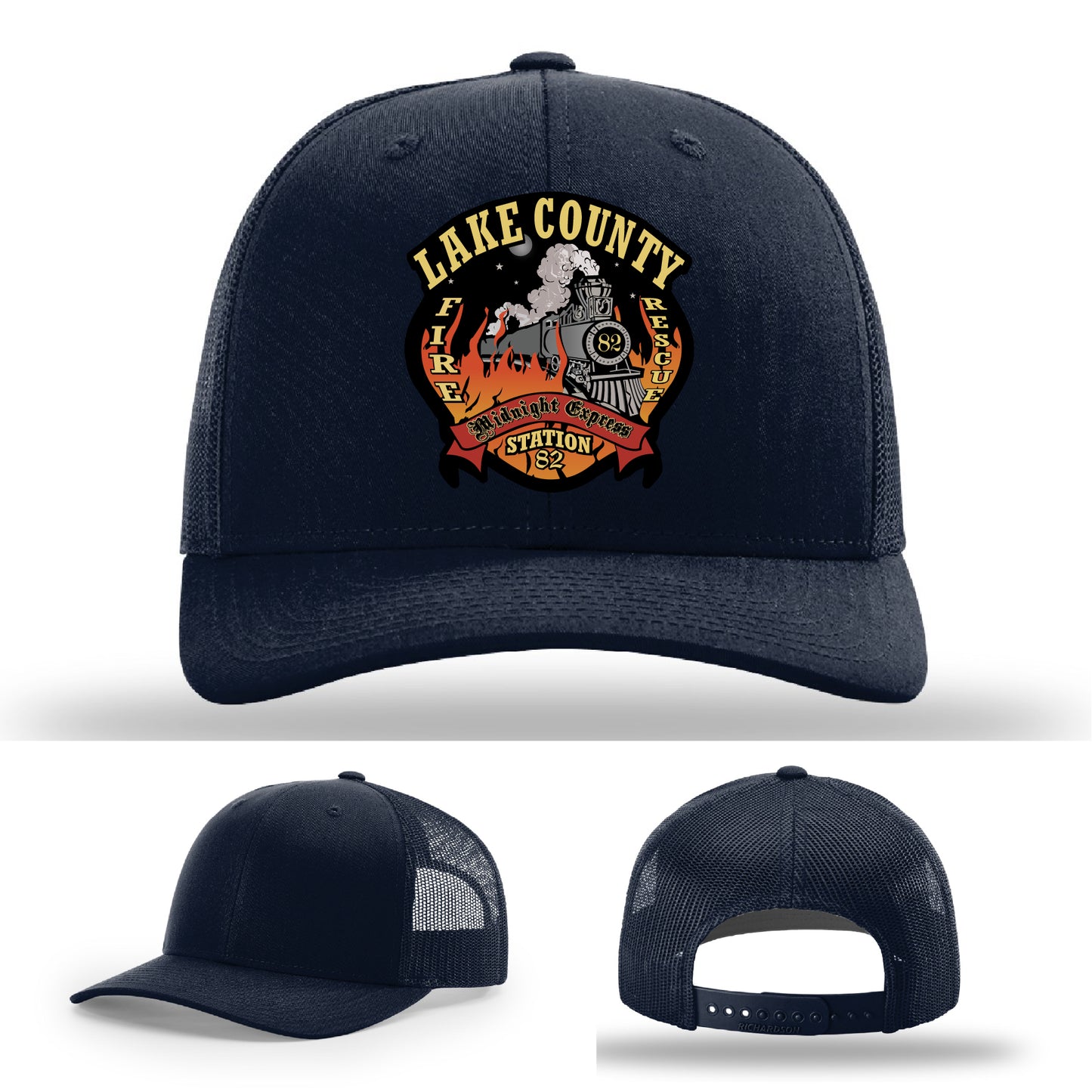 Leather patch firefighter hat representing Station 82